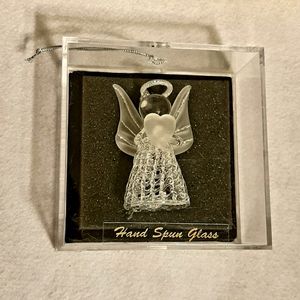 🎁💗Hand Spun Glass Angel. In original box & tag.